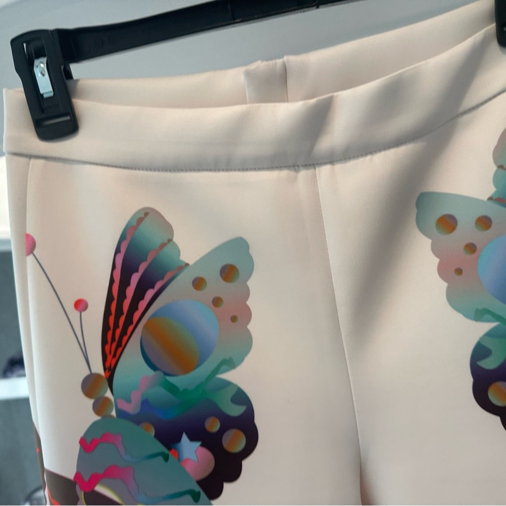 Cynthia Rowley Bonded Fit and Flare White Butterfly Pants size 6 - Picture 4 of 7